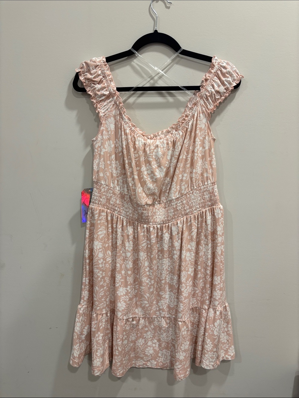 Justify Blush Pink Floral Ruffle Waist Dress - Picture 2 of 4